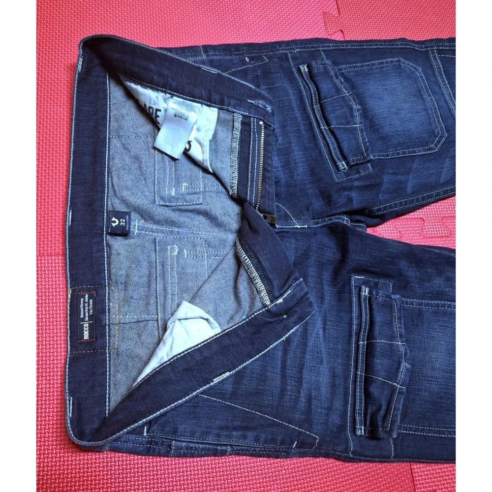 True Religion denim blue jeans rocco relaxed skinny pants Size Men's 32x33
